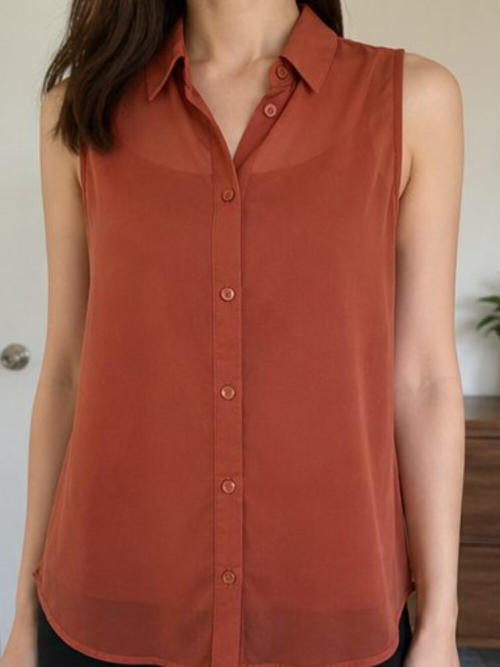 Rust Ruffle Blouse - Picture 2 of 6